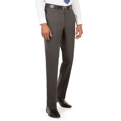 Hammond & Co. by Patrick Grant Grey tonal check plain front tailored fit suit trouser